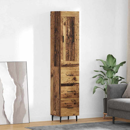 Highboard 34.5x34x180 cm Engineered Wood 3 Drawers Old wood
