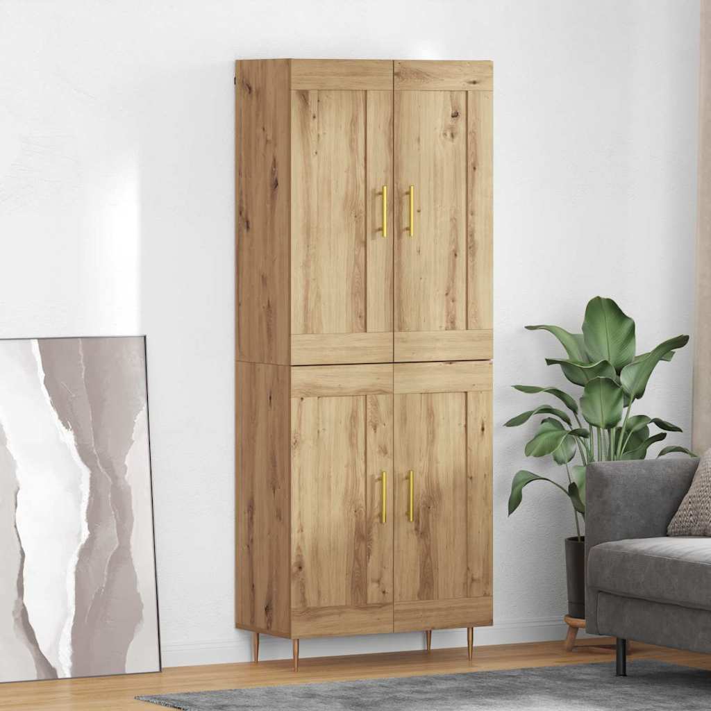 Highboard 69.5x34x180 cm Engineered Wood 2 Wood Doors Artisan oak