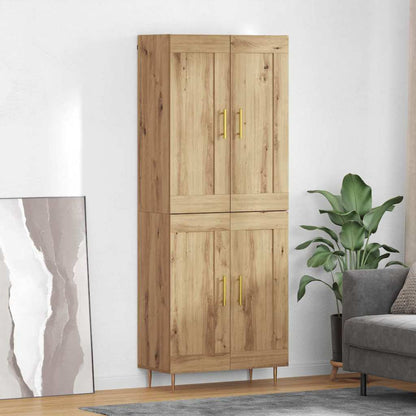 Highboard 69.5x34x180 cm Engineered Wood 2 Wood Doors Artisan oak