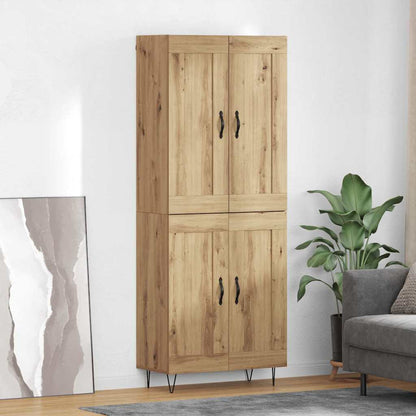 Highboard 69.5x34x180 cm Engineered Wood 2 Wood Doors Artisan oak