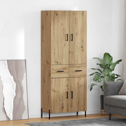 Highboard 69.5x34x180 cm Engineered Wood 2 Doors 2 Drawers Artisan oak