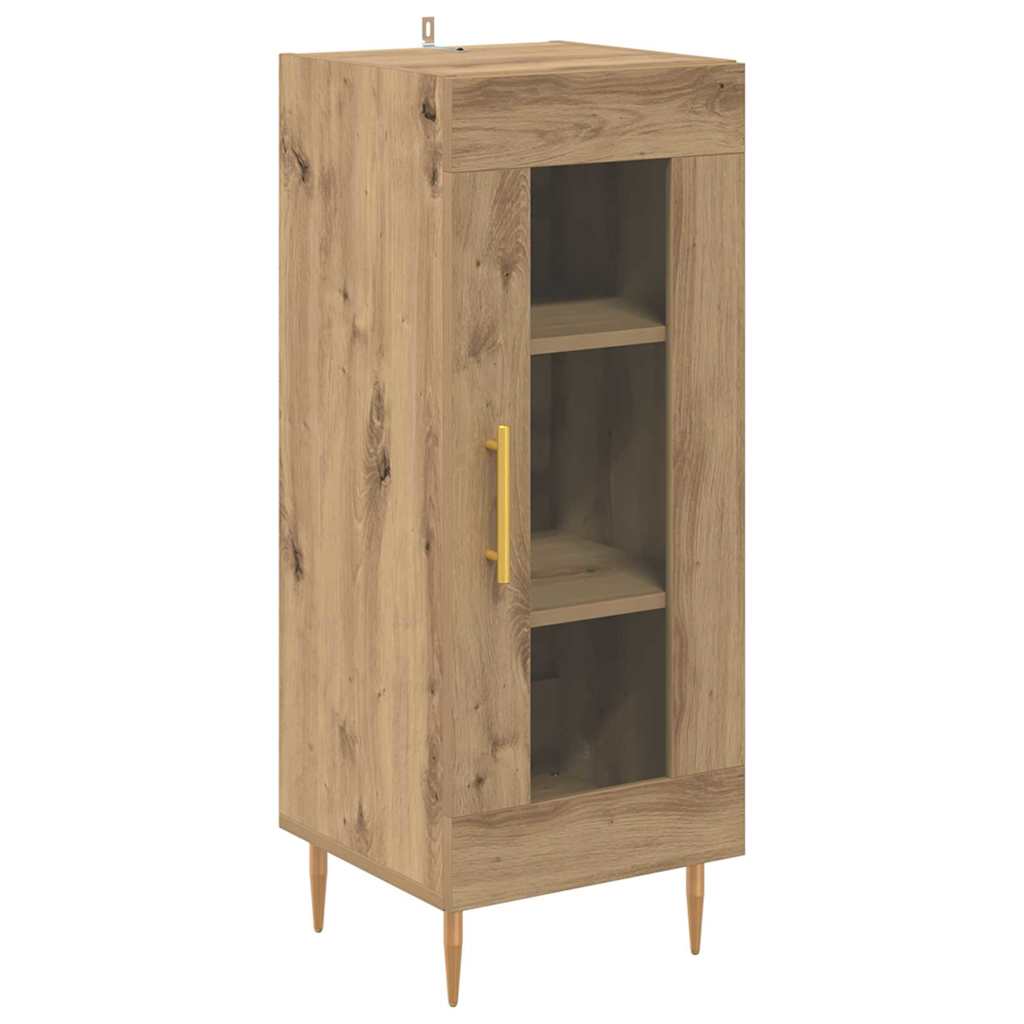 Highboard 34.5x34x180 cm Engineered Wood 1 Glass Door Artisan oak