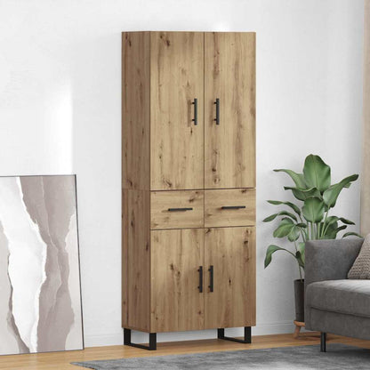 Highboard 69.5x34x180 cm Engineered Wood 2 Doors 2 Drawers Artisan oak