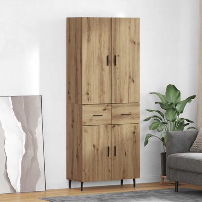 Highboard 69.5x34x180 cm Engineered Wood 2 Doors 2 Drawers Artisan oak