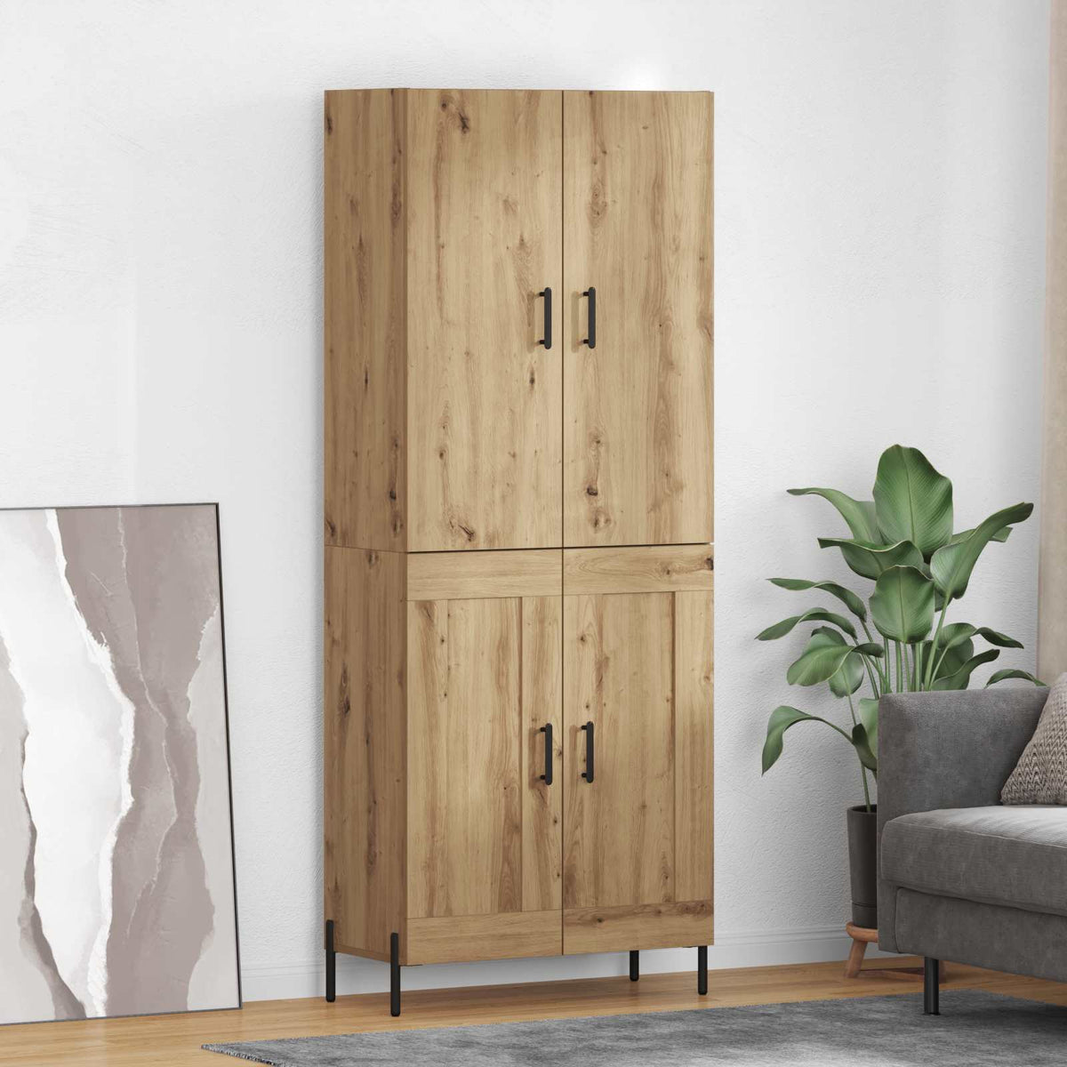 Highboard 69.5x34x180 cm Engineered Wood 2 Wood Doors Artisan oak