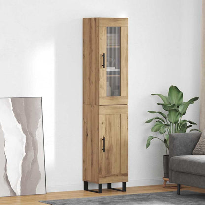 Highboard 34.5x34x180 cm Engineered Wood 1 Wood Door Artisan oak