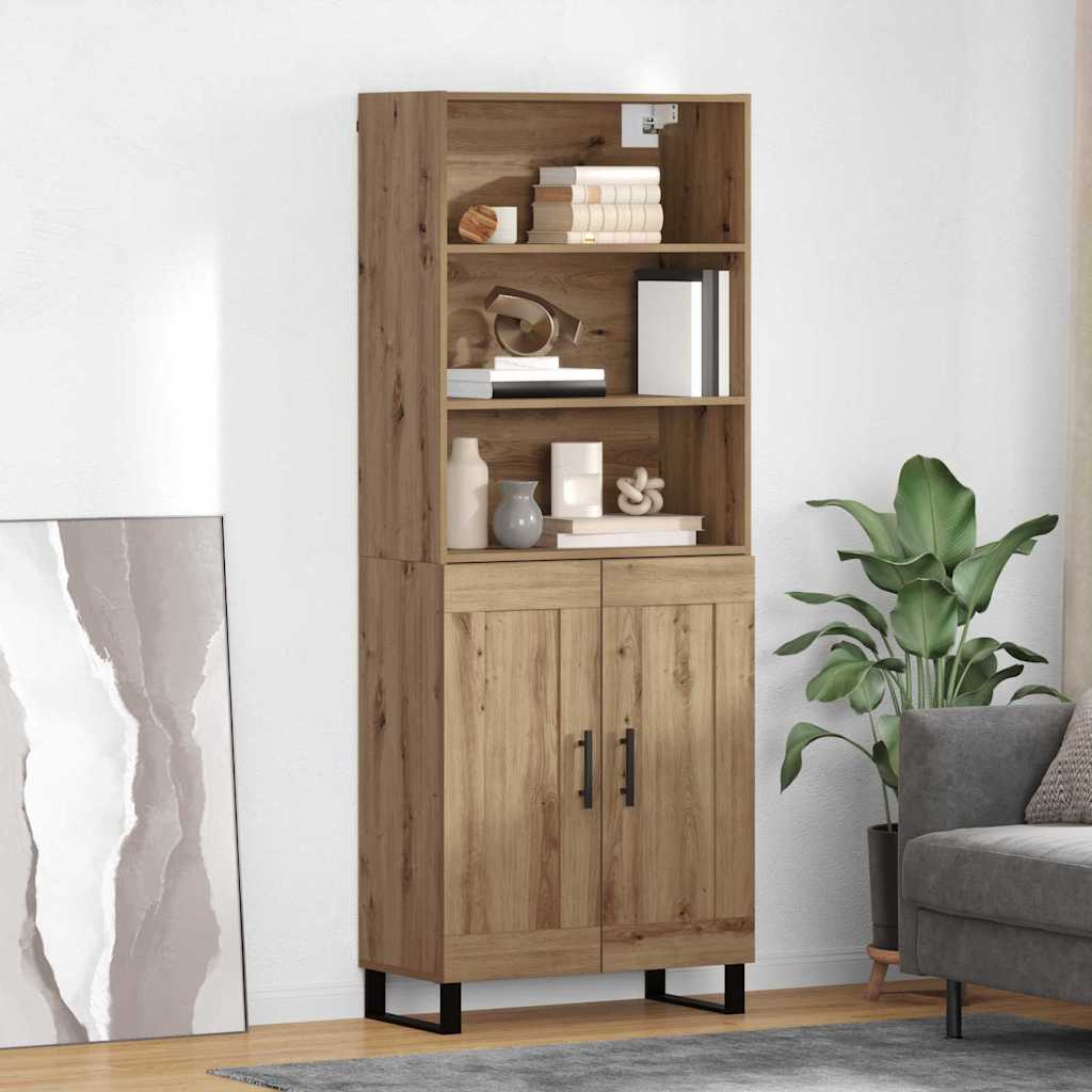 Highboard 69.5x34x180 cm Engineered Wood 2 Wood Doors Artisan oak