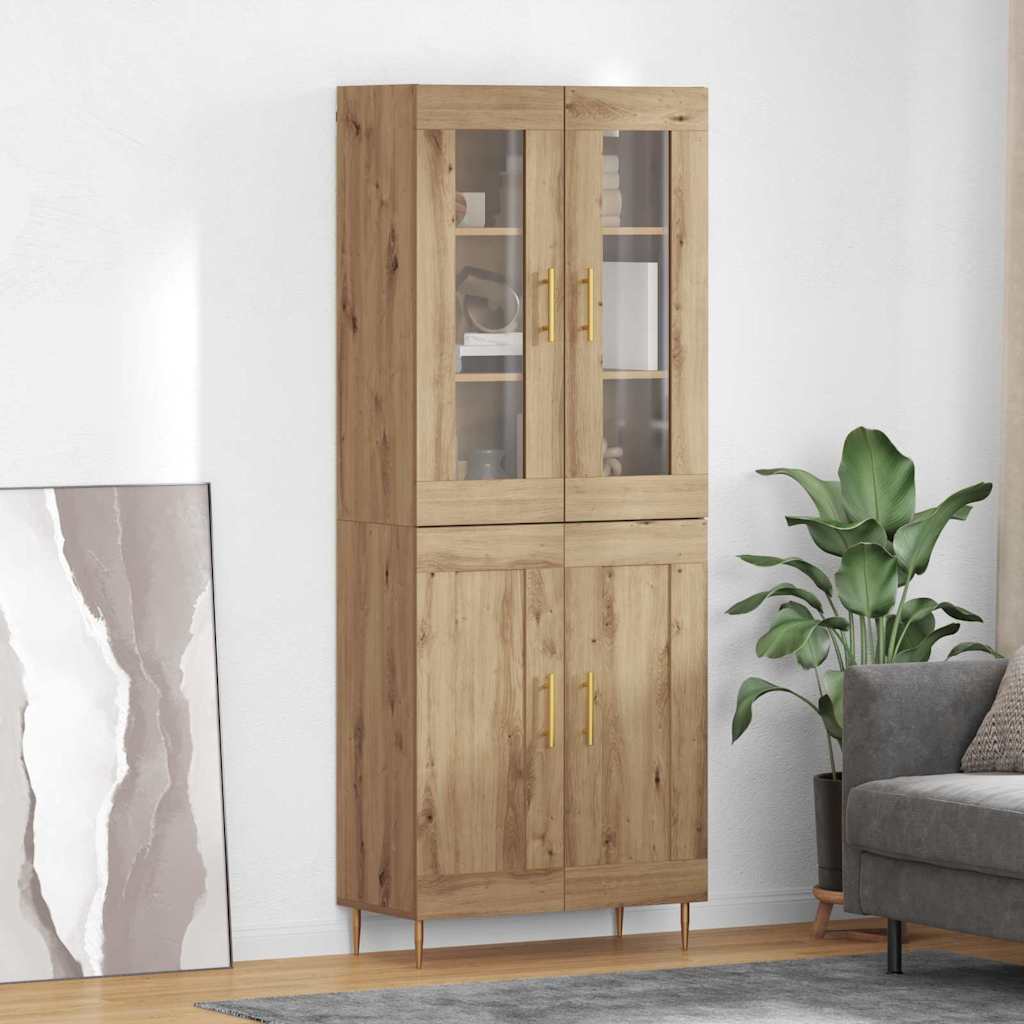 Highboard 69.5x34x180 cm Engineered Wood 2 Wood Doors Artisan oak