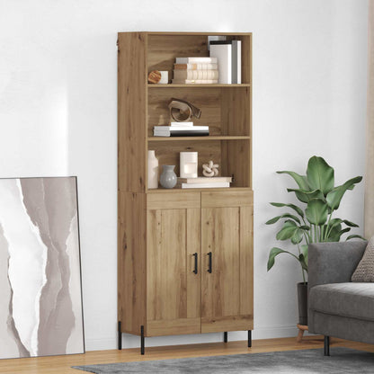 Highboard 69.5x34x180 cm Engineered Wood 2 Wood Doors Artisan oak