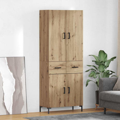 Highboard 69.5x34x180 cm Engineered Wood 2 Doors 2 Drawers Artisan oak