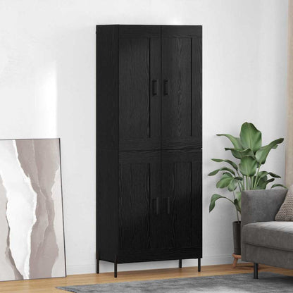 Highboard 69.5x34x180 cm Engineered Wood 2 Wood Doors Black oak