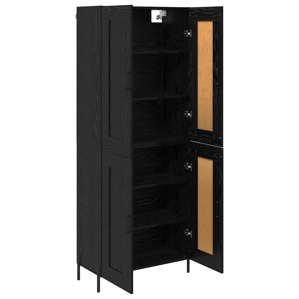 Highboard 69.5x34x180 cm Engineered Wood 2 Wood Doors Black oak
