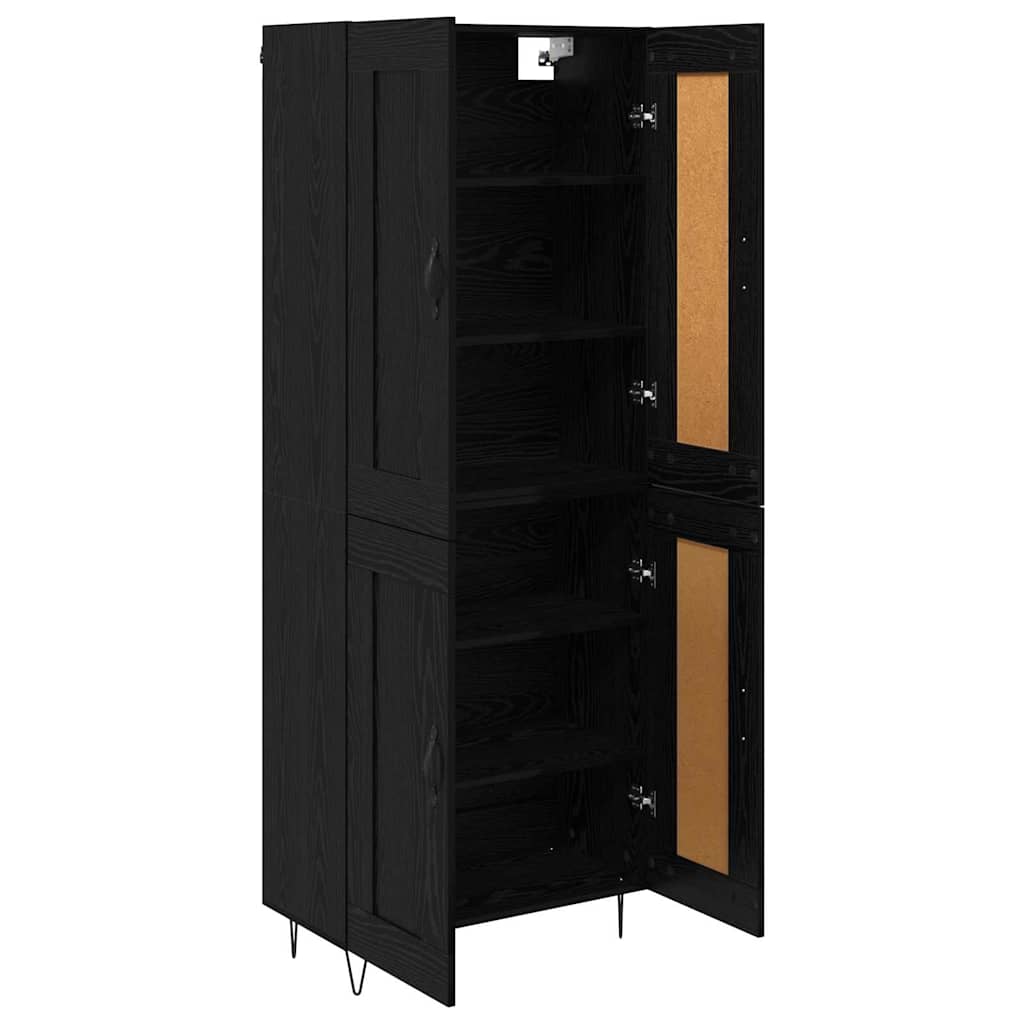 Highboard 69.5x34x180 cm Engineered Wood 2 Wood Doors Black oak