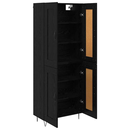 Highboard 69.5x34x180 cm Engineered Wood 2 Wood Doors Black oak