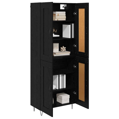Highboard 69.5x34x180 cm Engineered Wood 2 Wood Doors Black oak