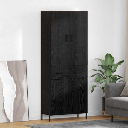 Highboard 69.5x34x180 cm Engineered Wood 2 Doors 2 Drawers Black oak