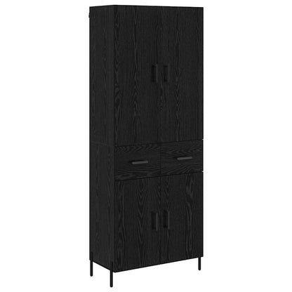 Highboard 69.5x34x180 cm Engineered Wood 2 Doors 2 Drawers Black oak