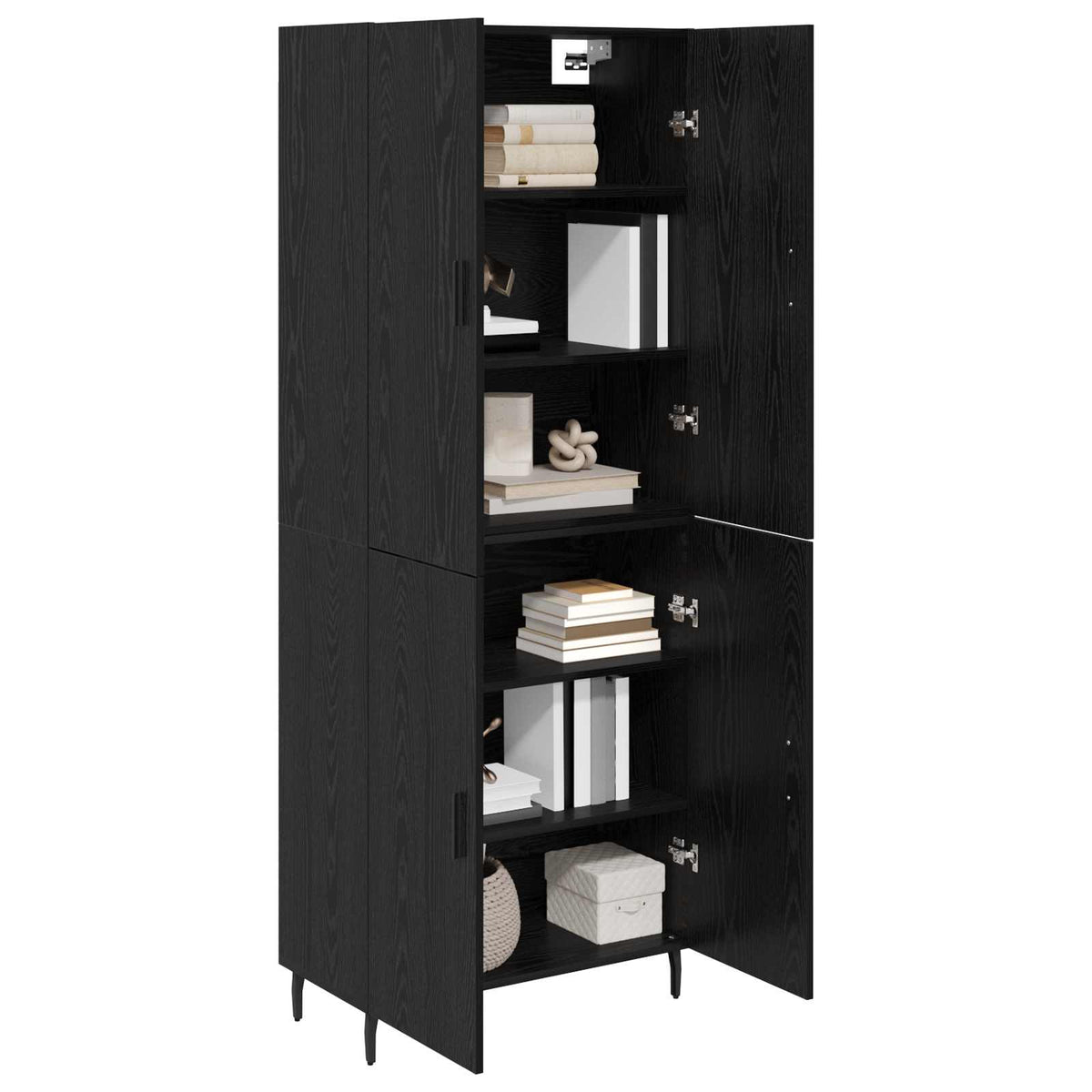 Highboard 69.5x34x180 cm Engineered Wood 2 Doors Black oak