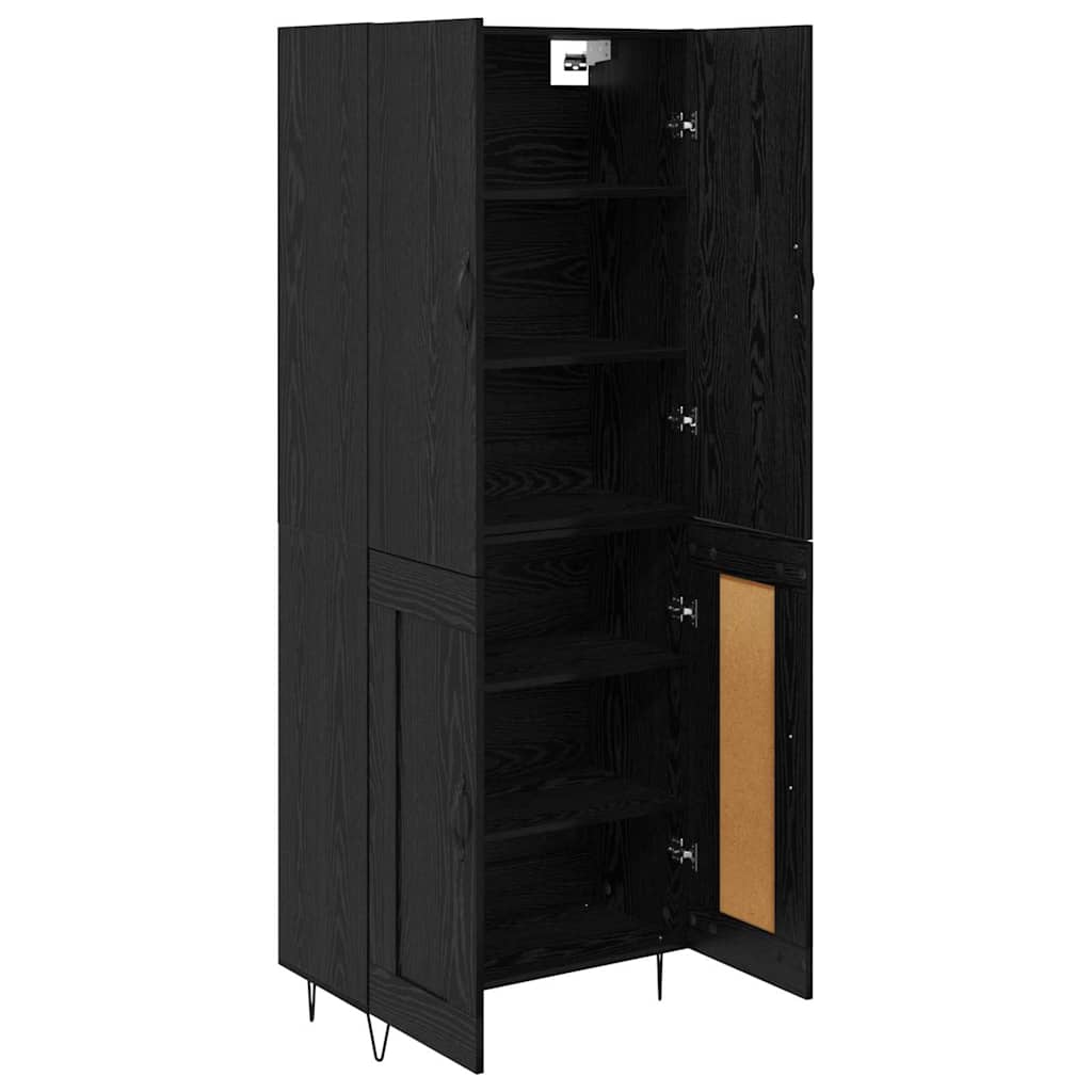 Highboard 69.5x34x180 cm Engineered Wood 2 Wood Doors Black oak