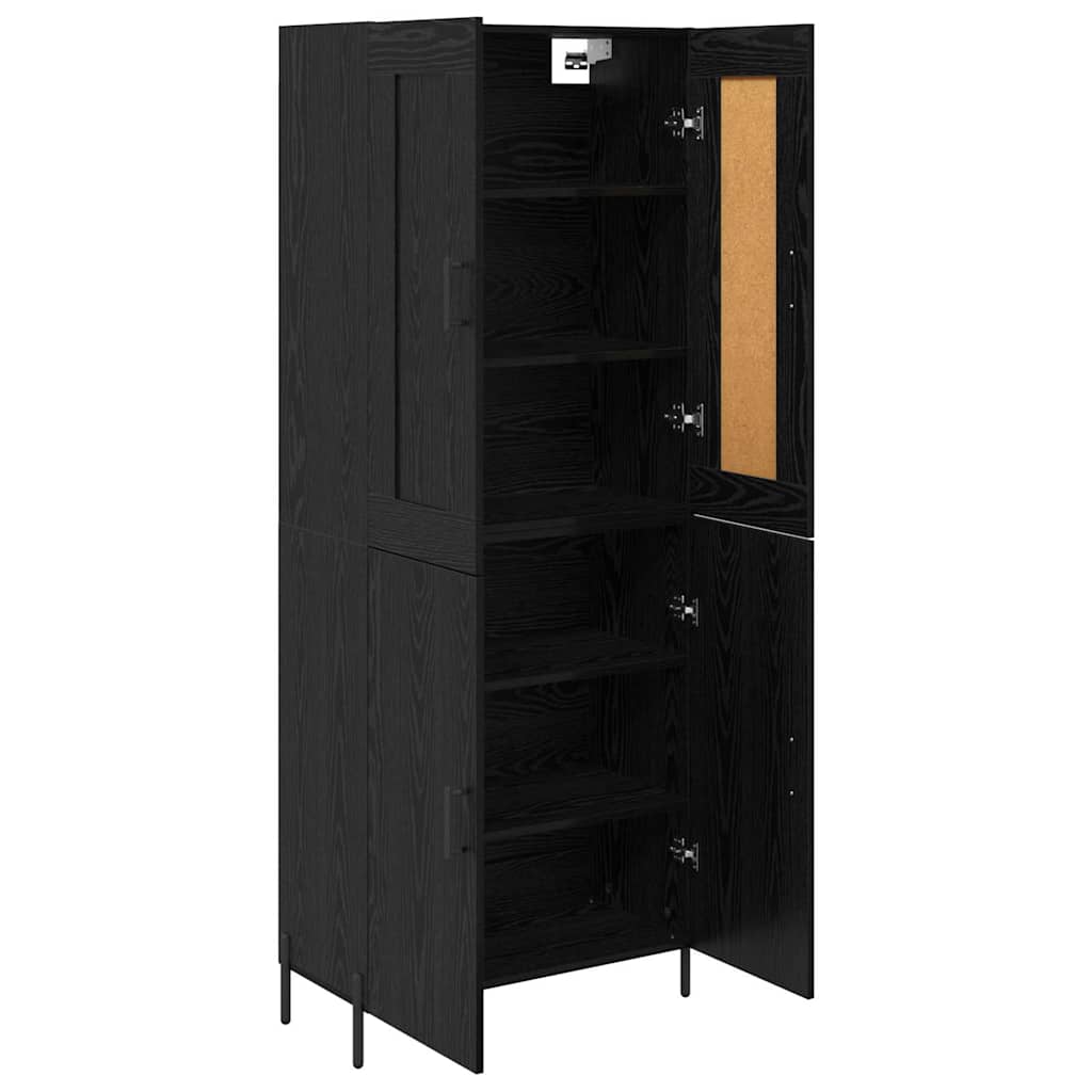 Highboard 69.5x34x180 cm Engineered Wood 2 Doors Black oak