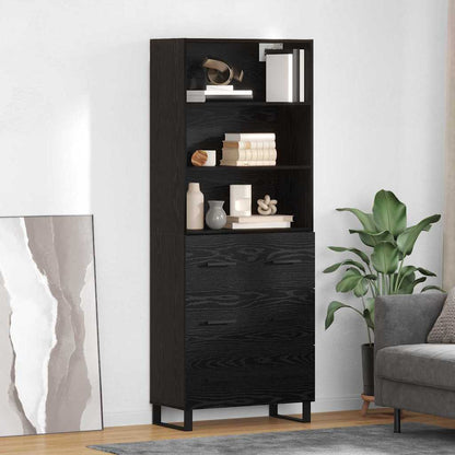 Highboard 69.5x34x180 cm Engineered Wood 3 Drawers Black oak