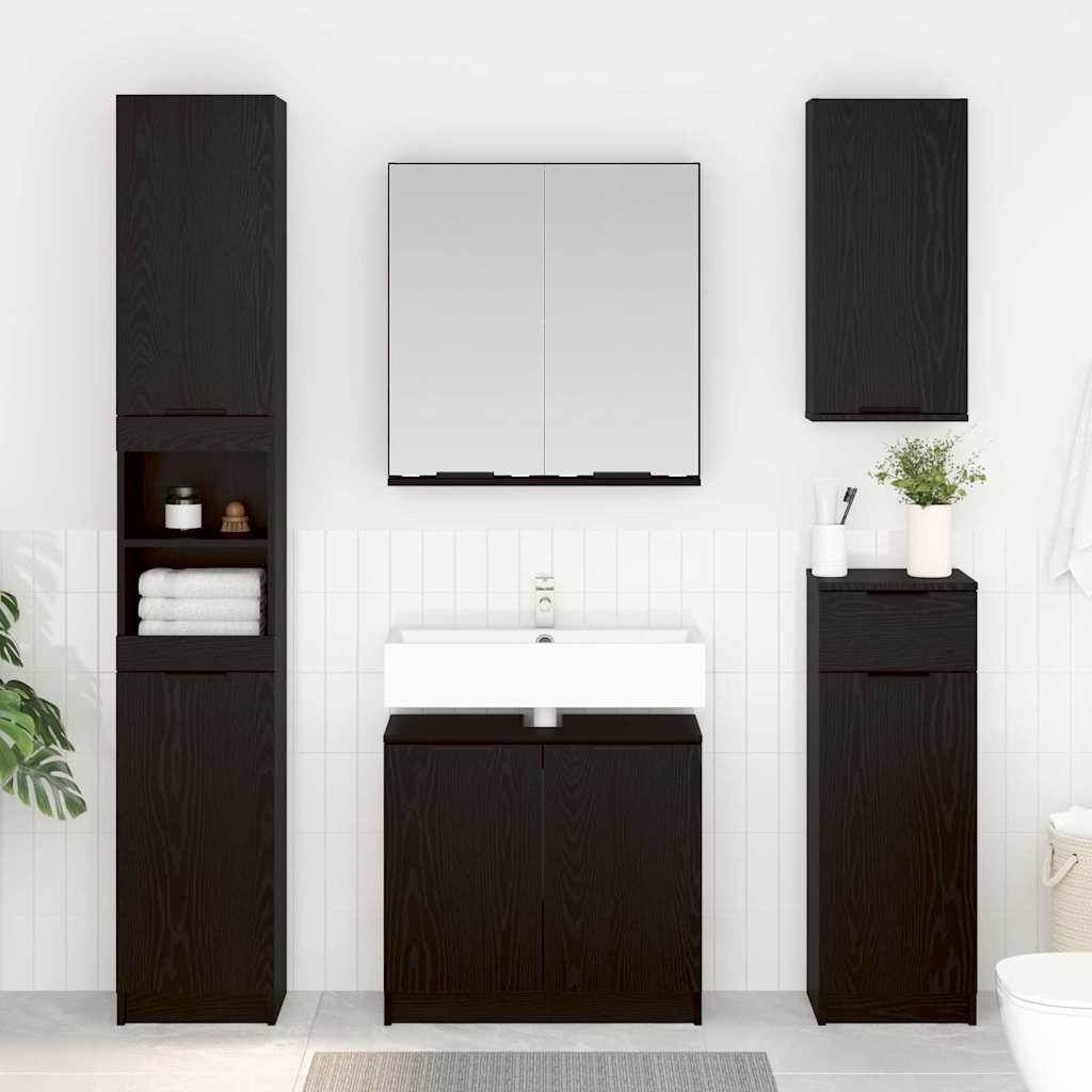 Bathroom Cabinet Engineered Wood Black oak