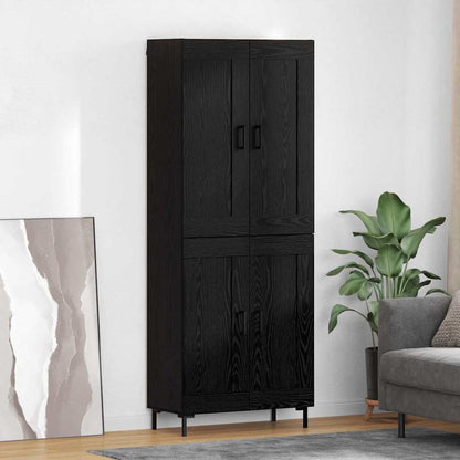 Highboard 69.5x34x180 cm Engineered Wood 2 Wood Doors Black oak
