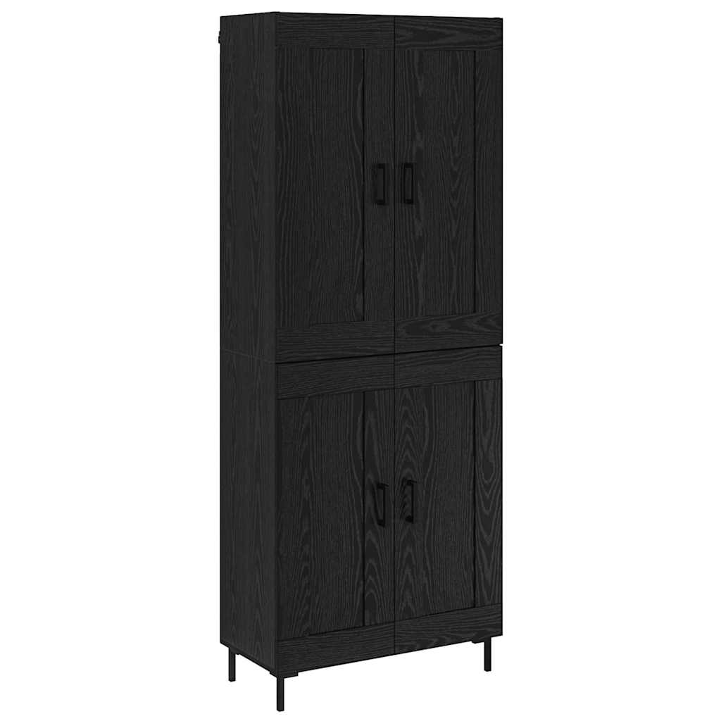 Highboard 69.5x34x180 cm Engineered Wood 2 Wood Doors Black oak