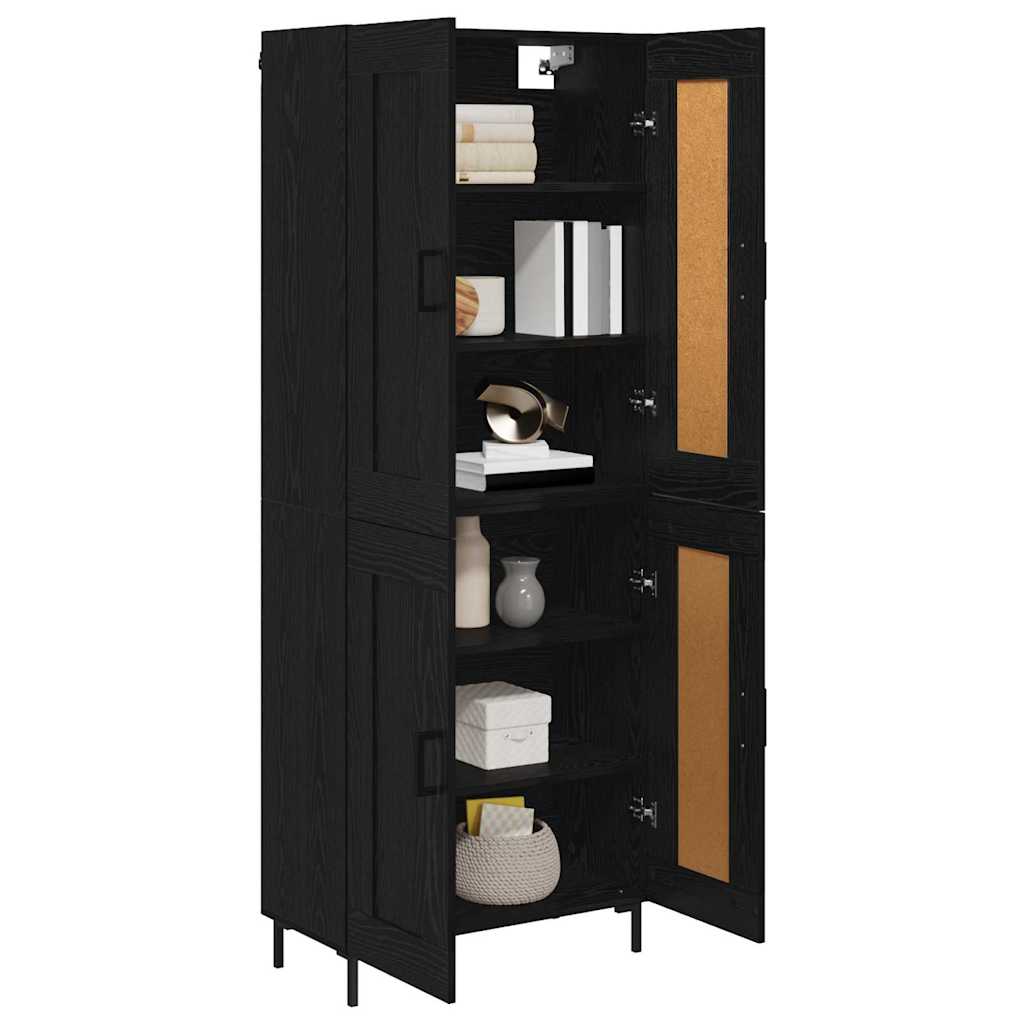 Highboard 69.5x34x180 cm Engineered Wood 2 Wood Doors Black oak