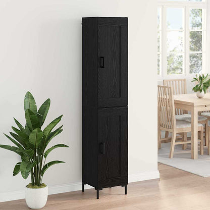 Highboard 34.5x34x180 cm Engineered Wood 1 Wood Door Black oak