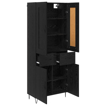 Highboard 69.5x34x180 cm Engineered Wood 2 Doors 2 Drawers Black oak
