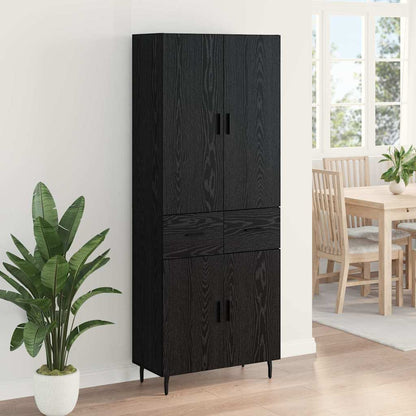 Highboard 69.5x34x180 cm Engineered Wood 2 Doors 2 Drawers Black oak