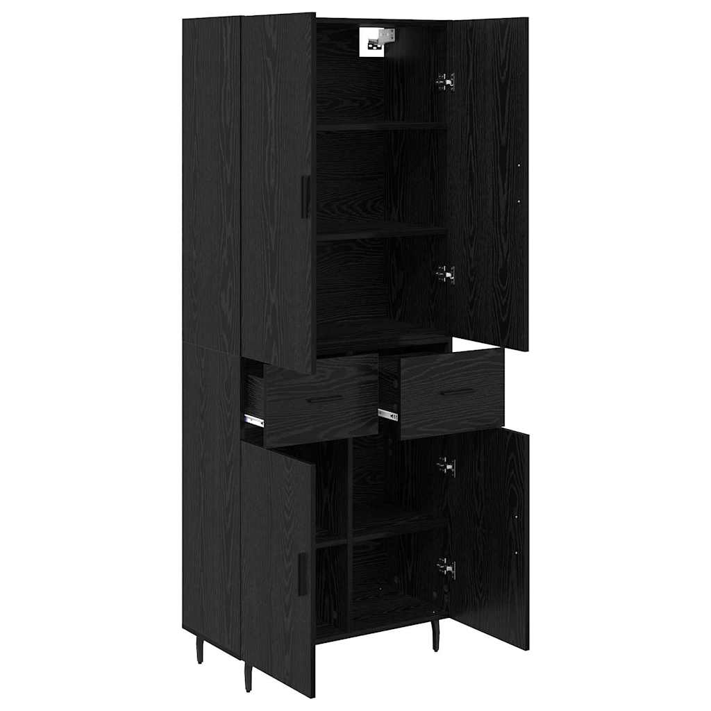 Highboard 69.5x34x180 cm Engineered Wood 2 Doors 2 Drawers Black oak