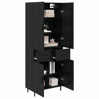 Highboard 69.5x34x180 cm Engineered Wood 2 Doors 2 Drawers Black oak