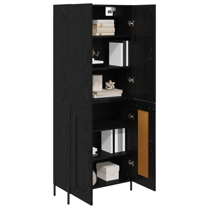 Highboard 69.5x34x180 cm Engineered Wood 2 Wood Doors Black oak
