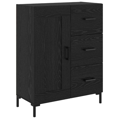 Highboard 69.5x34x180 cm Engineered Wood 1 Wood Door 3 Drawers Black oak
