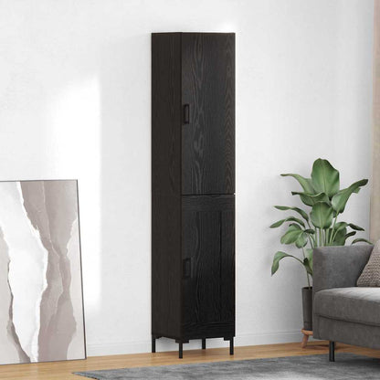 Highboard 34.5x34x180 cm Engineered Wood 1 Wood Door Black oak