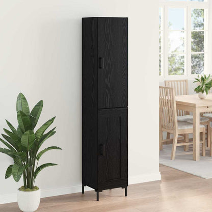 Highboard 34.5x34x180 cm Engineered Wood 1 Wood Door Black oak