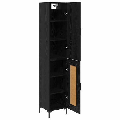 Highboard 34.5x34x180 cm Engineered Wood 1 Wood Door Black oak
