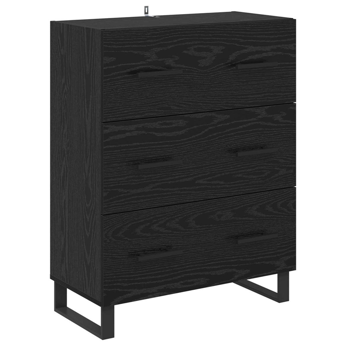 Highboard 69.5x34x180 cm Engineered Wood 3 Drawers Black oak