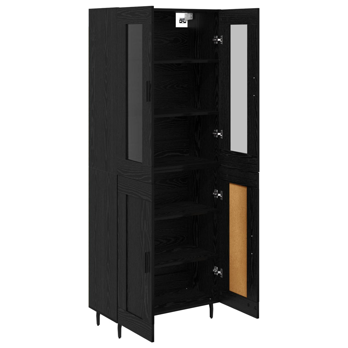 Highboard 69.5x34x180 cm Engineered Wood 2 Wood Doors Black oak