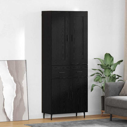 Highboard 69.5x34x180 cm Engineered Wood 2 Doors 2 Drawers Black oak