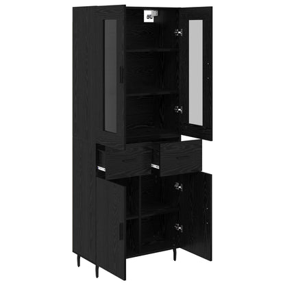 Highboard 69.5x34x180 cm Engineered Wood 2 Doors 2 Drawers Black oak