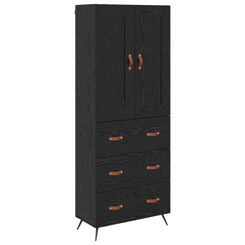 Highboard 69.5x34x180 cm Engineered Wood 3 Drawers Black oak