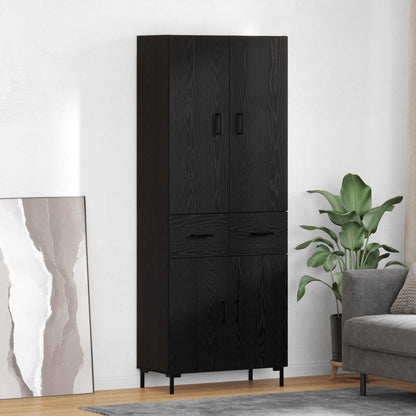 Highboard 69.5x34x180 cm Engineered Wood 2 Doors 2 Drawers Black oak
