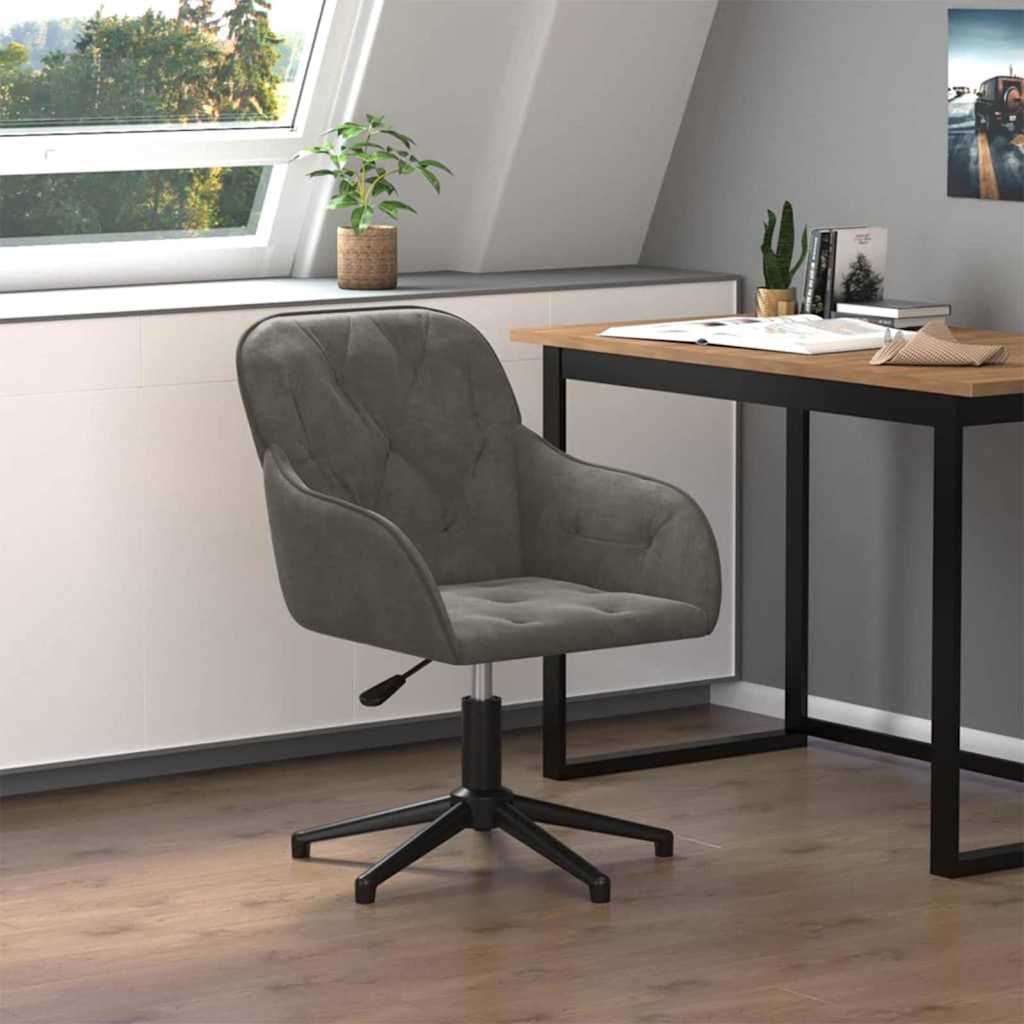 vidaXL Office Chair Dark Grey 56 x 61.5 x 72 cm Velvet 1