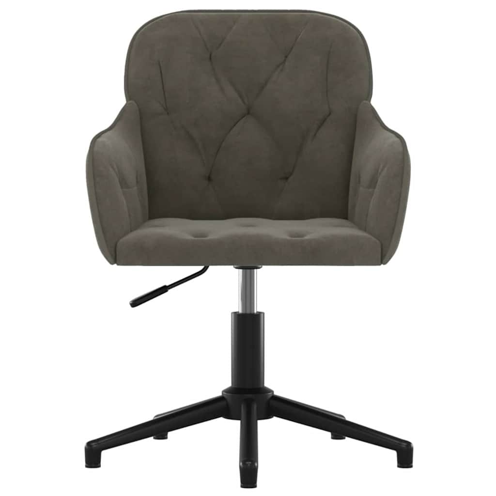 vidaXL Office Chair Dark Grey 56 x 61.5 x 72 cm Velvet 3