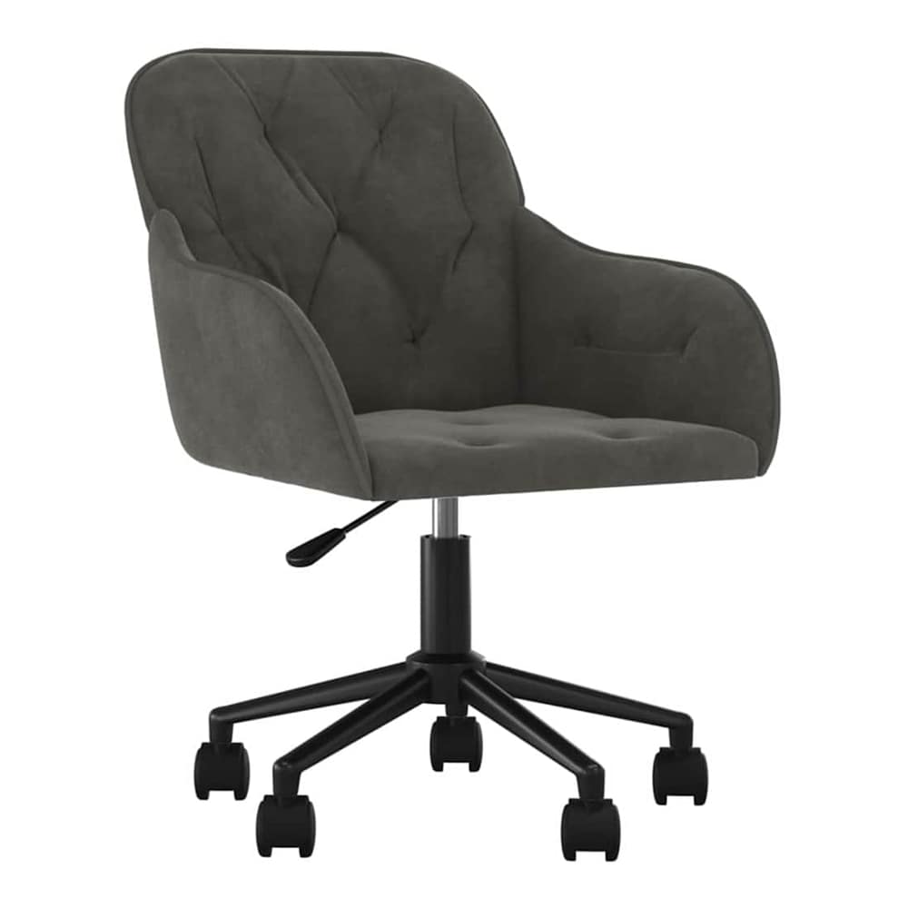 Office Chair with Wheel 56 x 61.5 x 72 cm Velvet Dark grey
