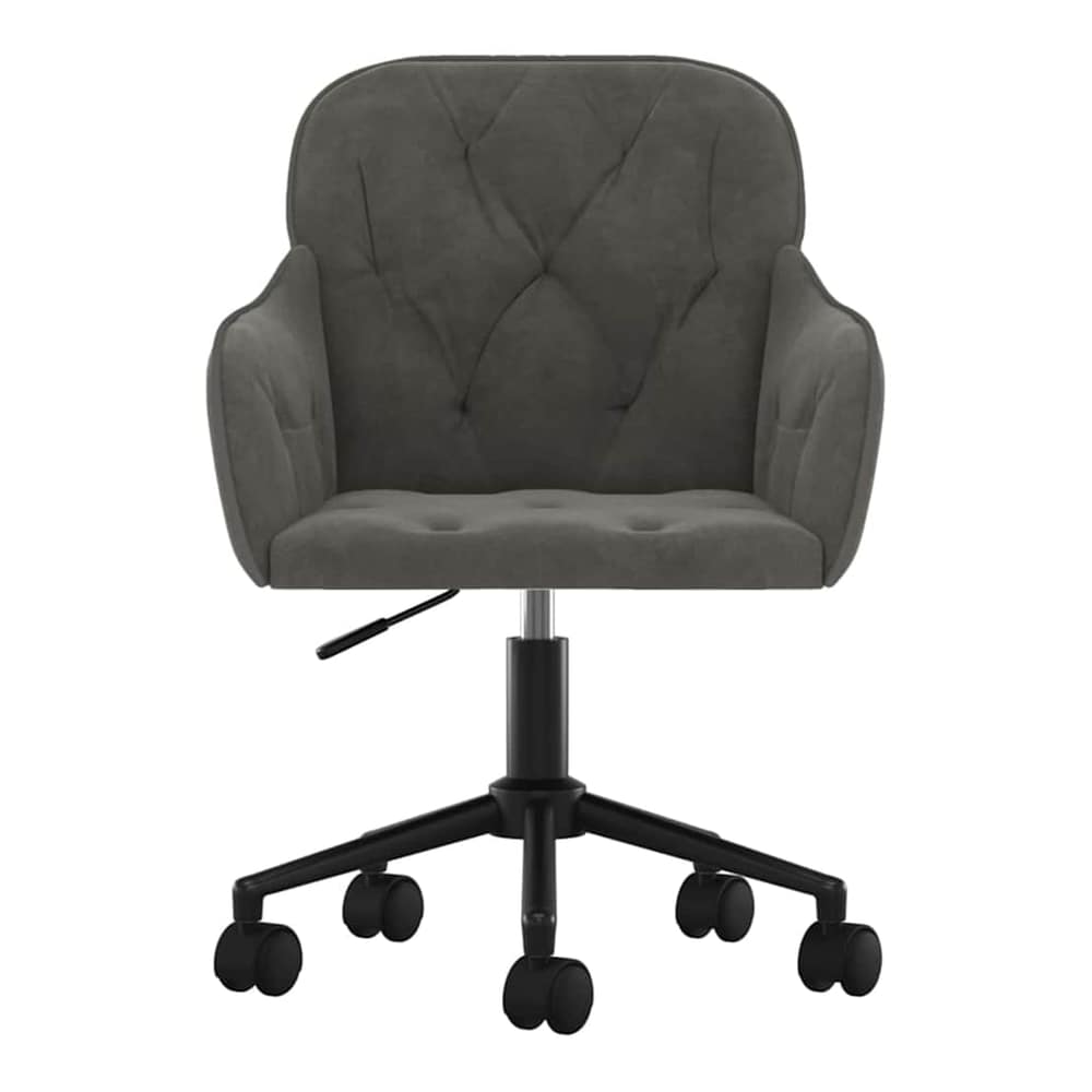Office Chair with Wheel 56 x 61.5 x 72 cm Velvet Dark grey