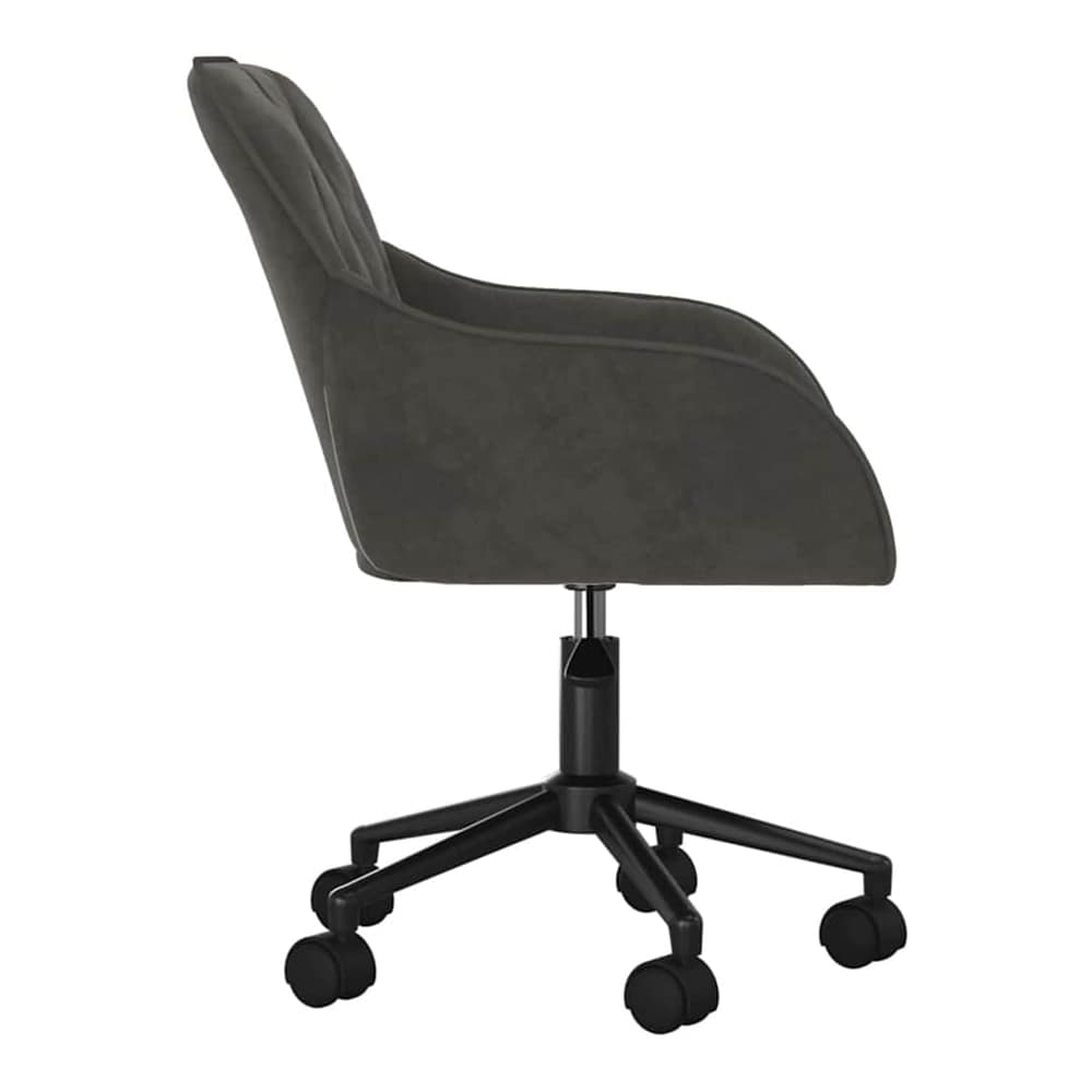 Office Chair with Wheel 56 x 61.5 x 72 cm Velvet Dark grey